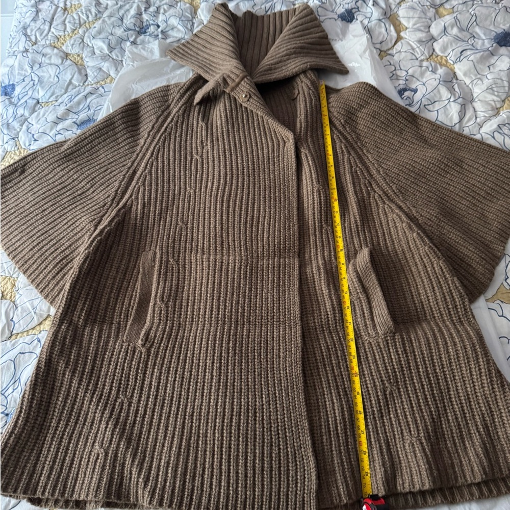 Comptoir Des Cotonniers Beige Ribbed Knit Cape